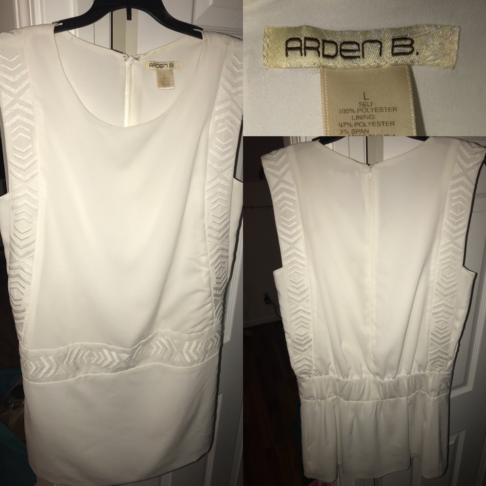 white sleeveless dress